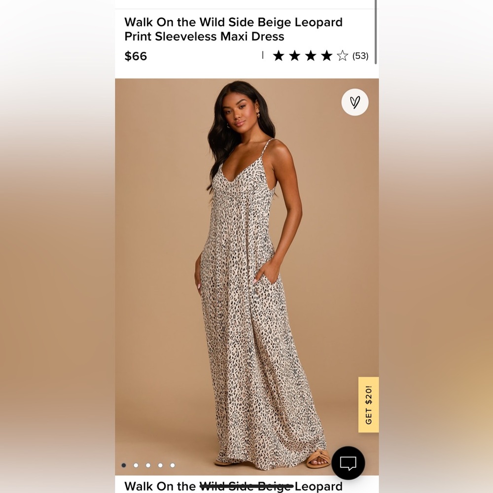 Lulus leopard print maxi dress SIZE SMALL